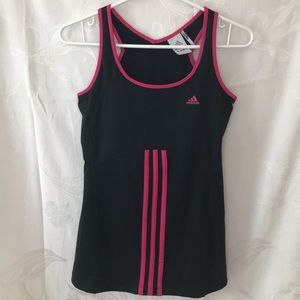 Adidas Running Exercise Workout Tank Black with Link Accents